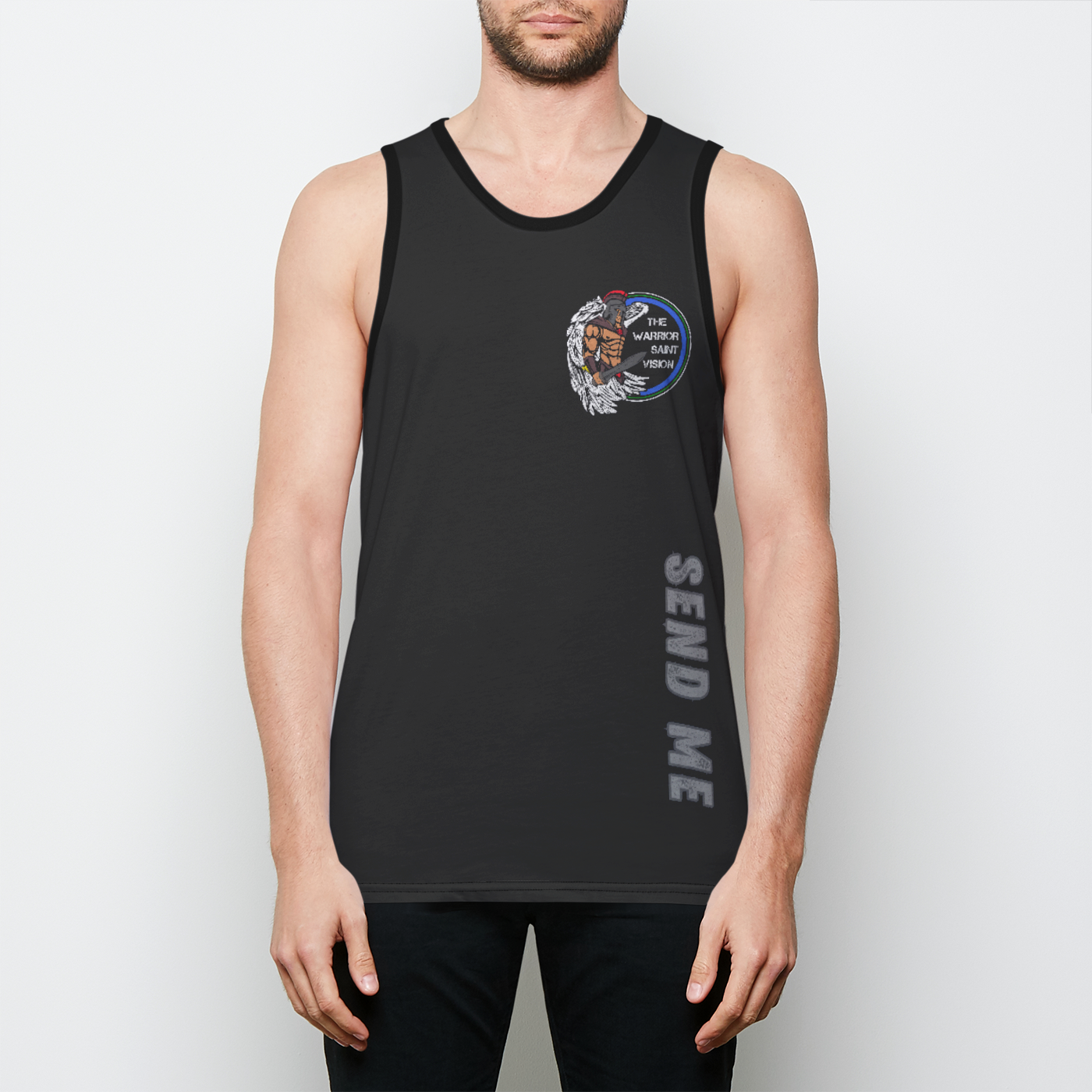 Thin Gray Line Mens Binded Tank Top