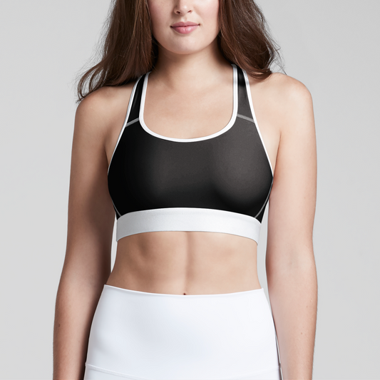 Black White Womens Eco Sports Bra