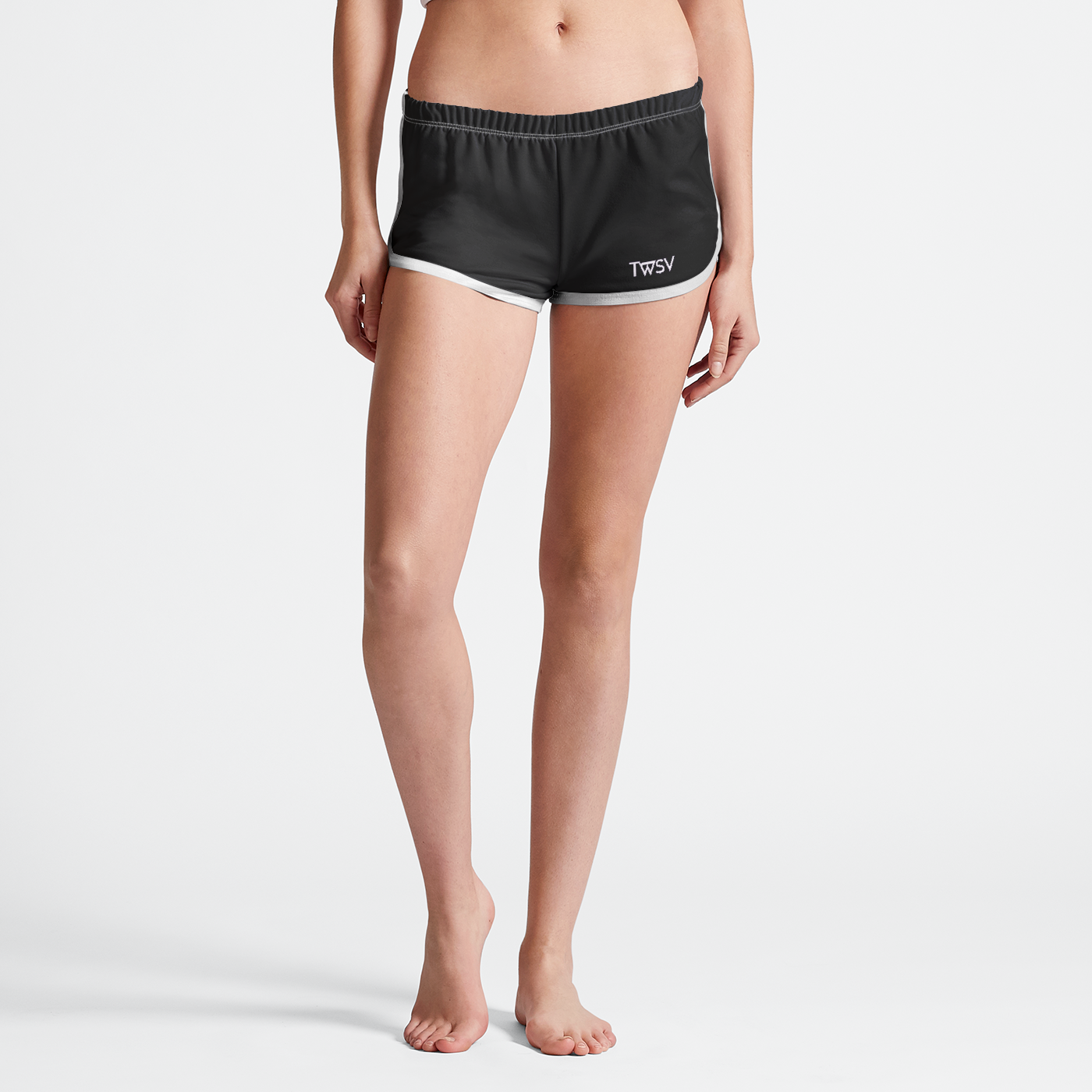 Black Womens Retro Shorts