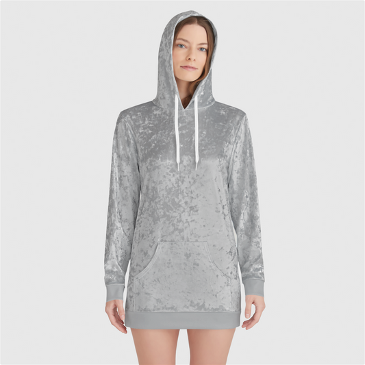 Gray TWSV Womens Velvet Hoodie Dress