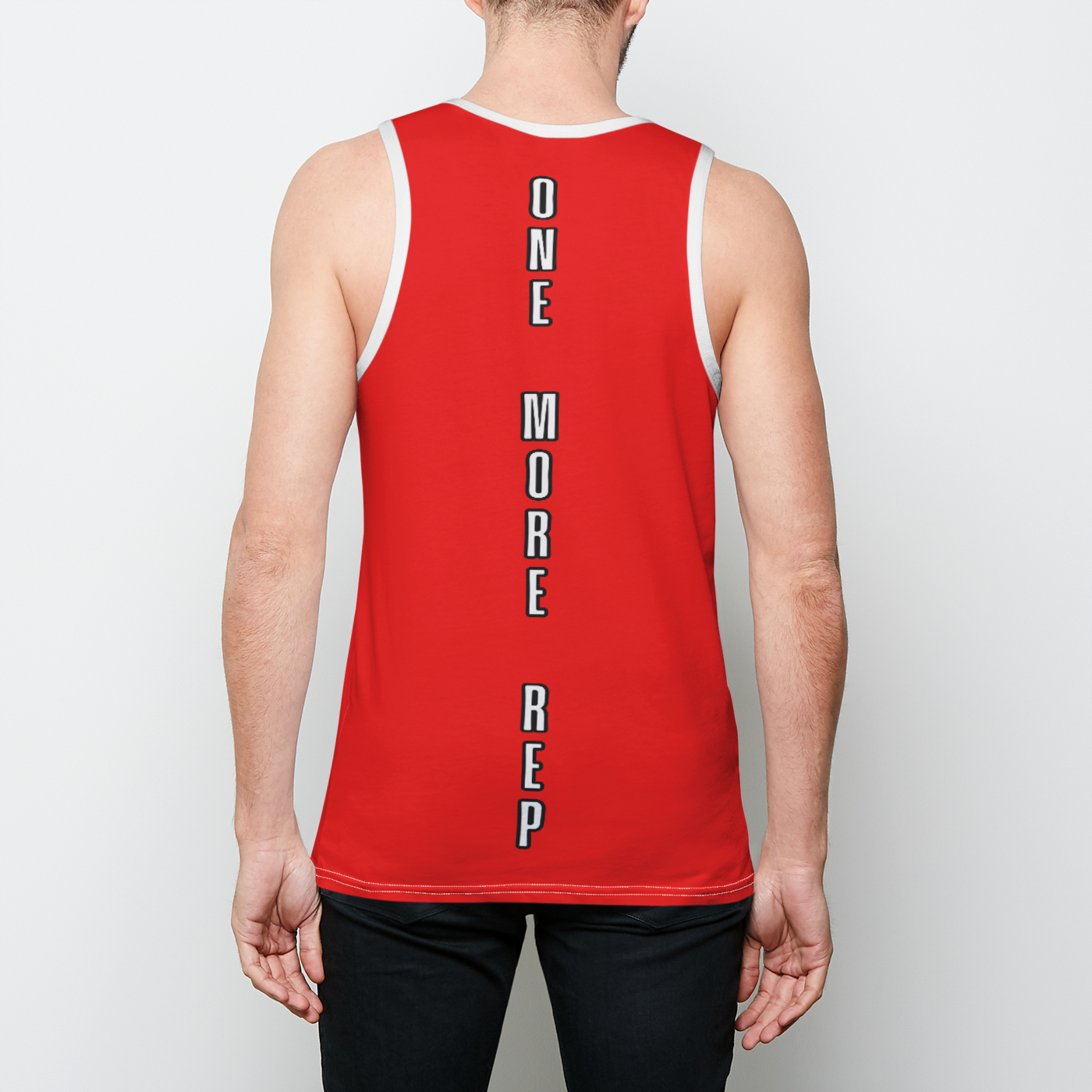 OMR white binding Mens Binded Tank Top