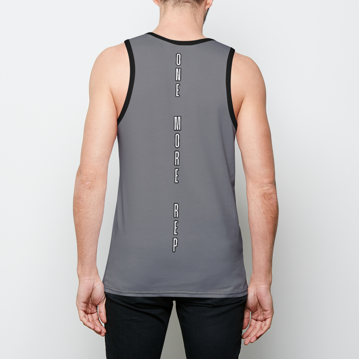 OMR Gray Mens Binded Tank Top