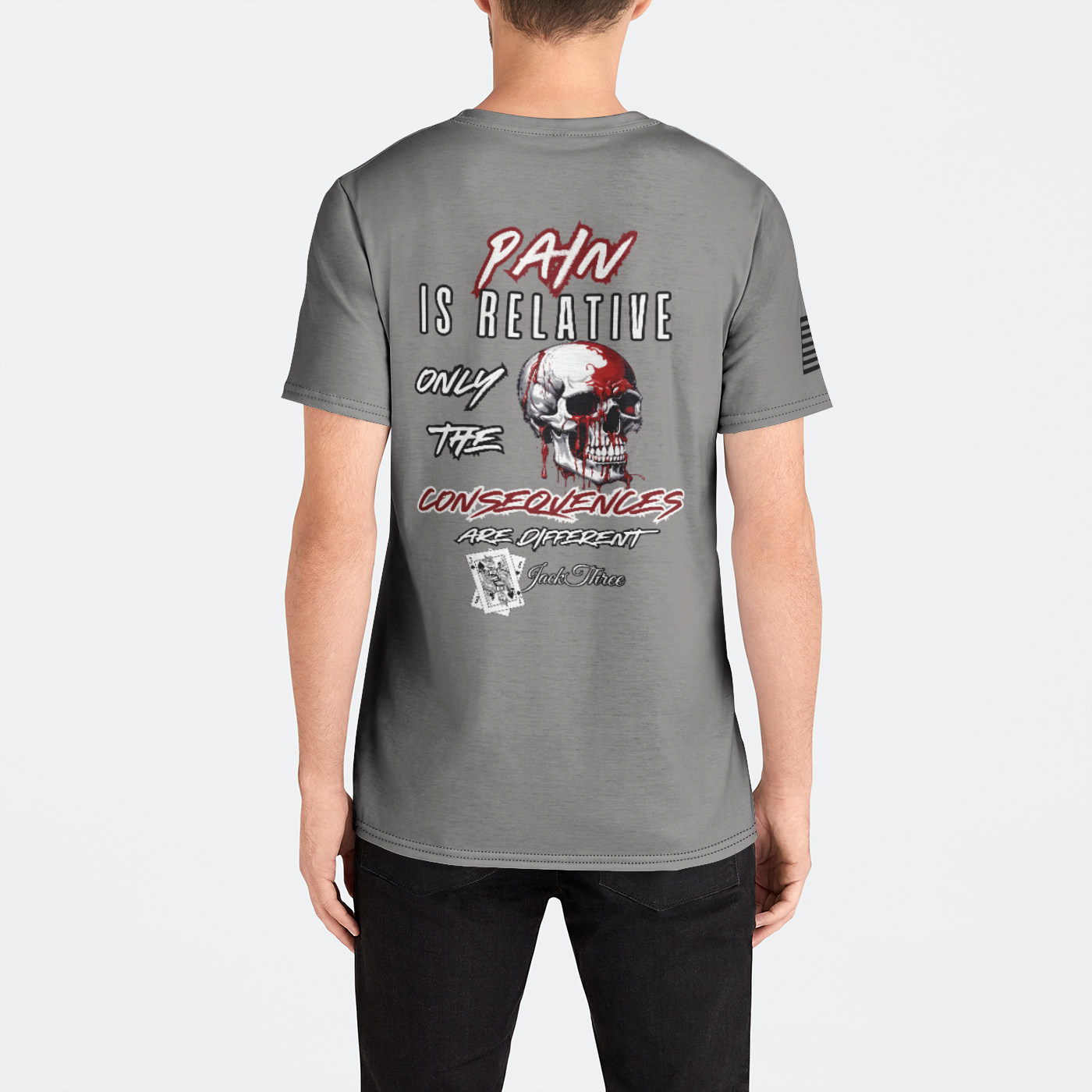 Pain is relative gray color Mens Crew Tee