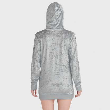 Gray TWSV Womens Velvet Hoodie Dress