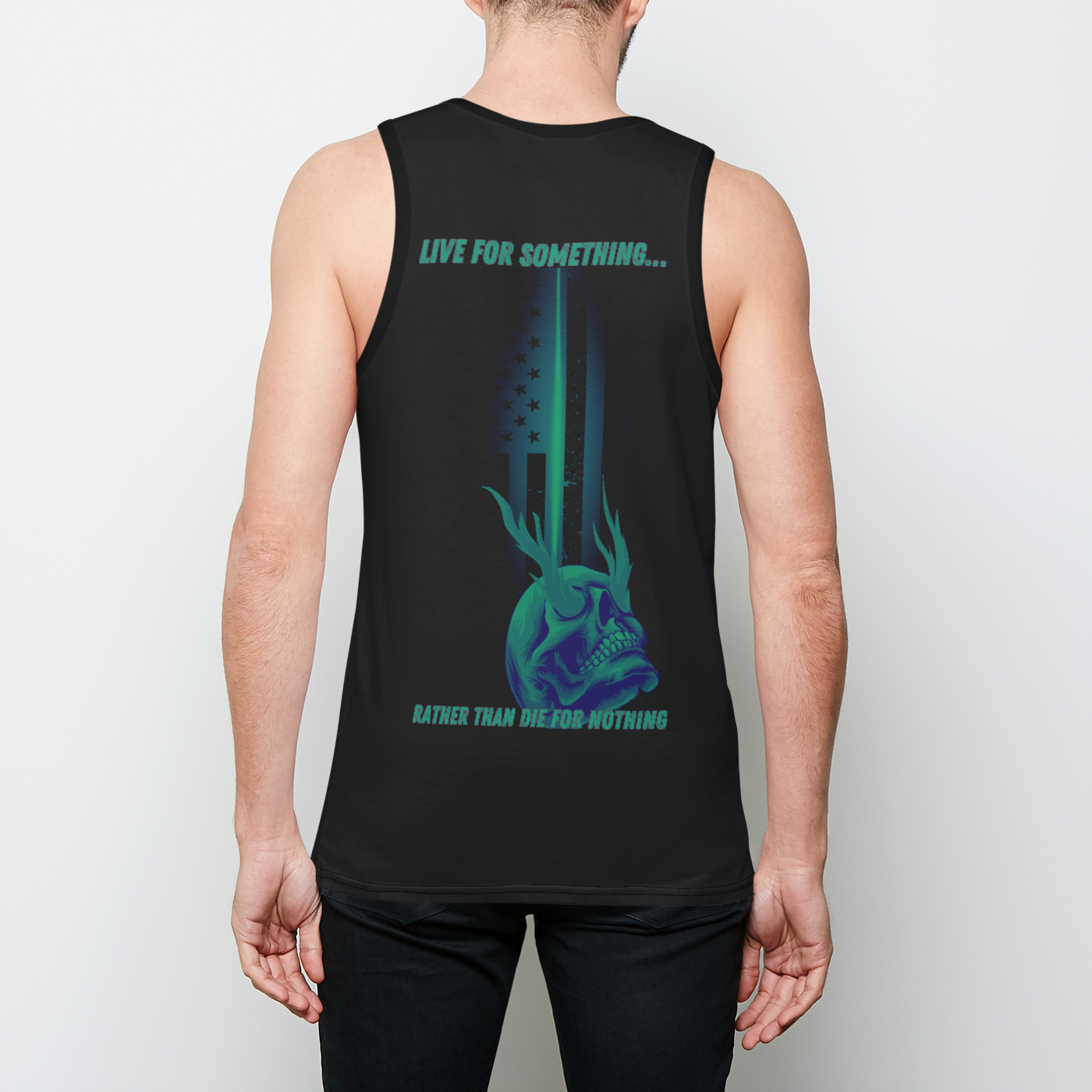 Thin Green Line Mens Binded Tank Top