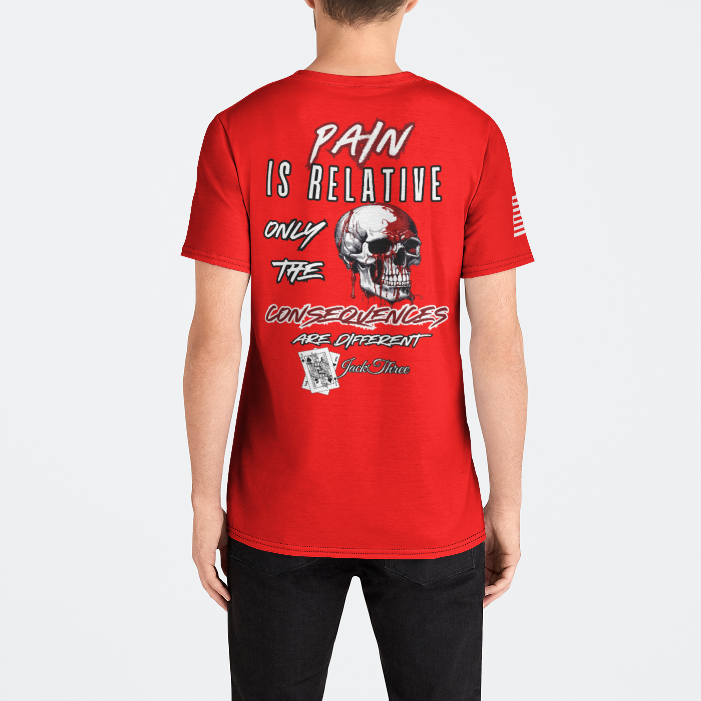 Pain is relative RED Mens Crew Tee
