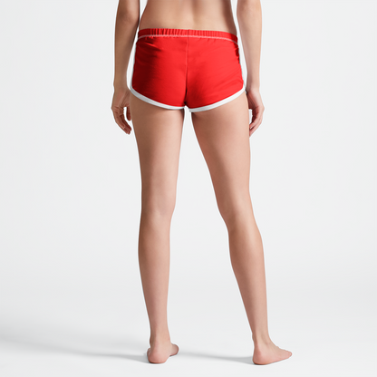 Red Womens Retro Shorts