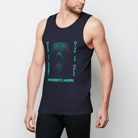 Make it Count Green Mens Binded Tank Top