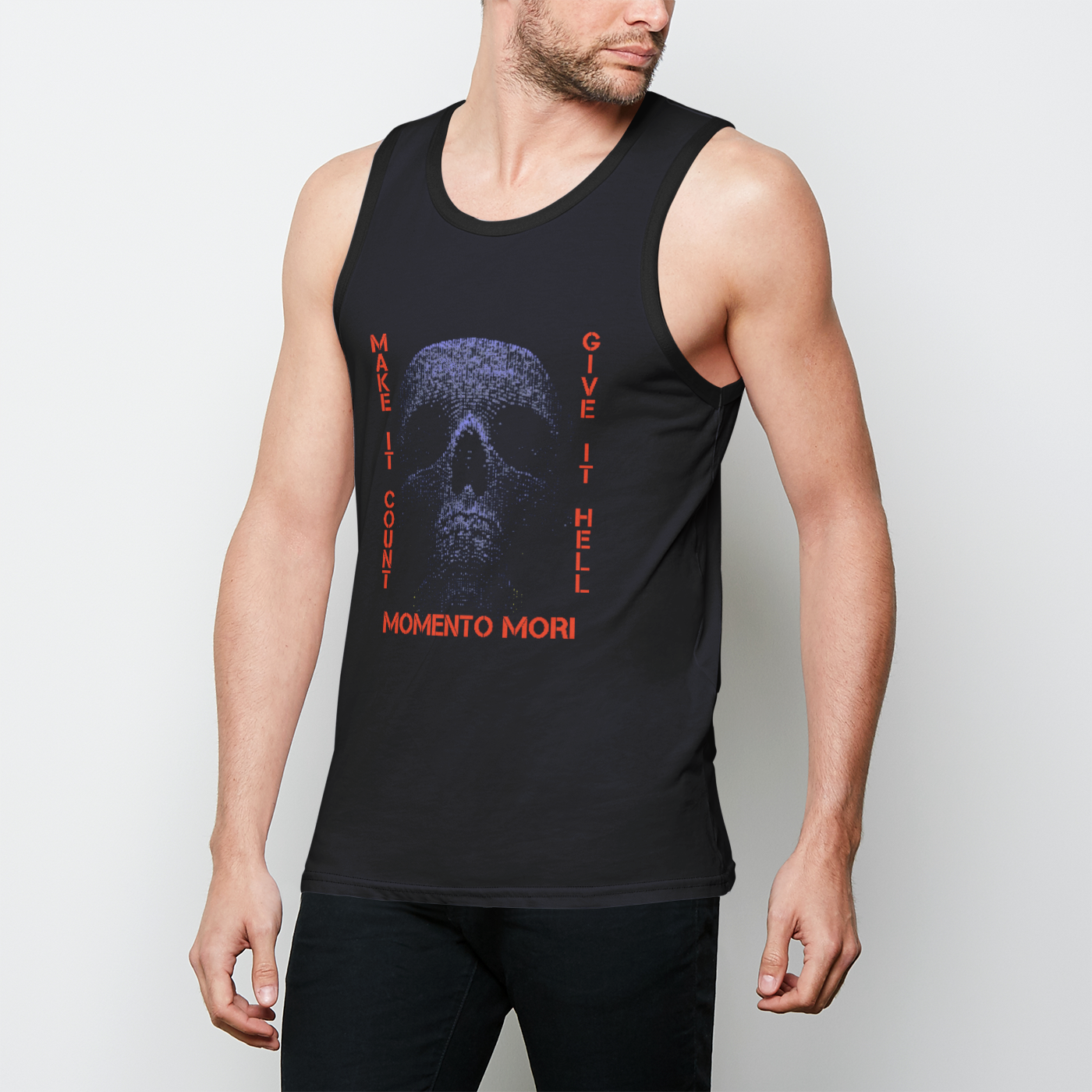 Make it count red Mens Binded Tank Top