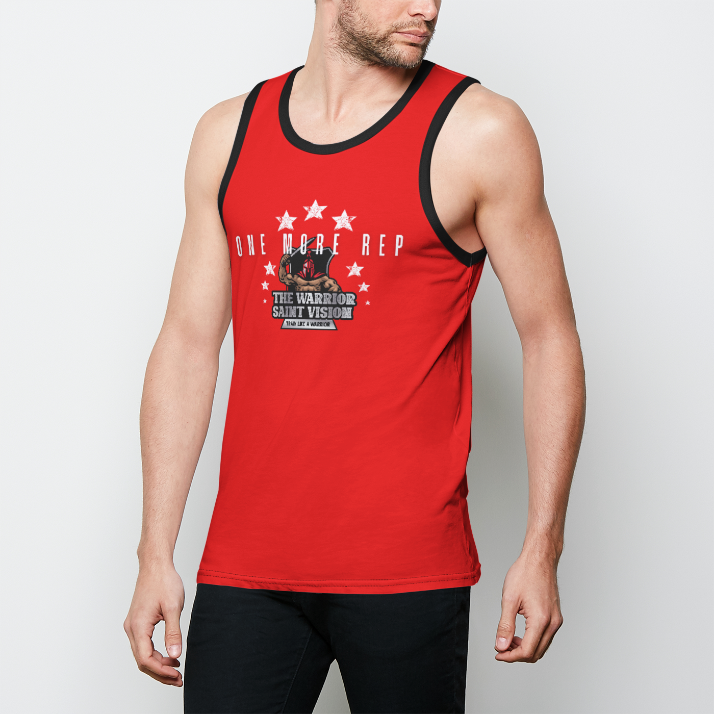 OMR RED Mens Binded Tank Top