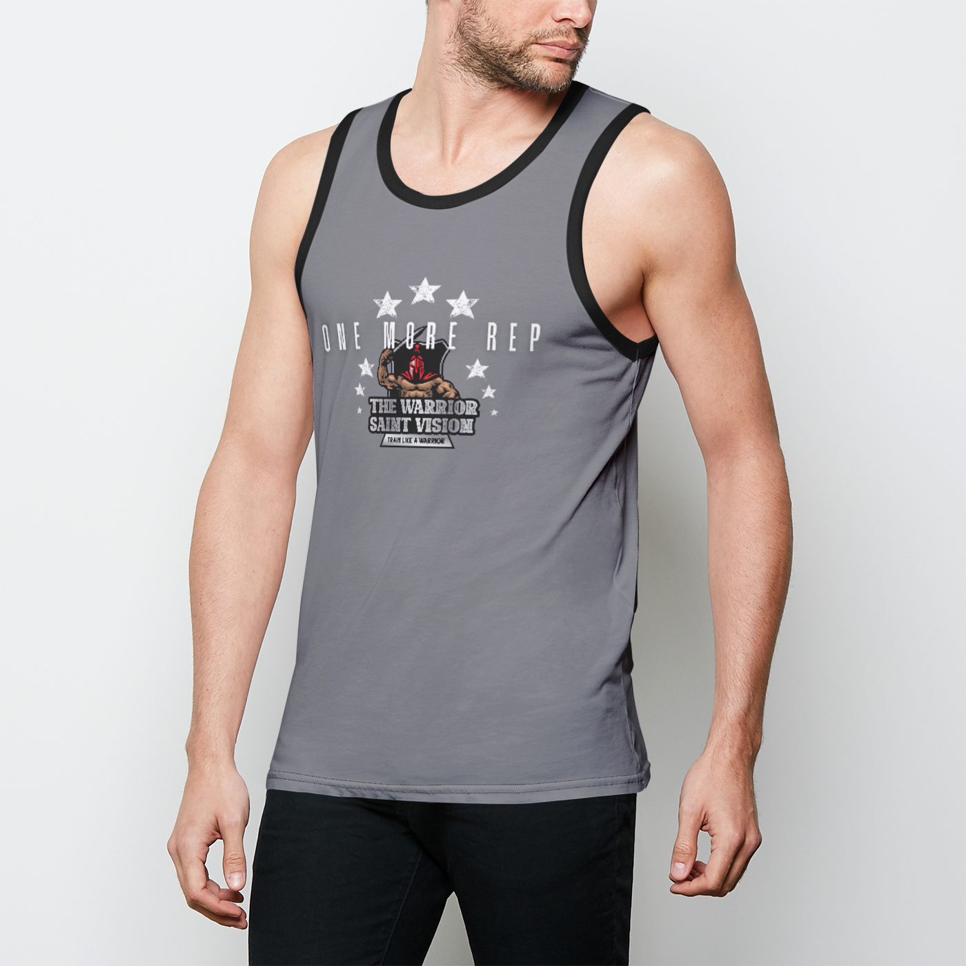 OMR Gray Mens Binded Tank Top