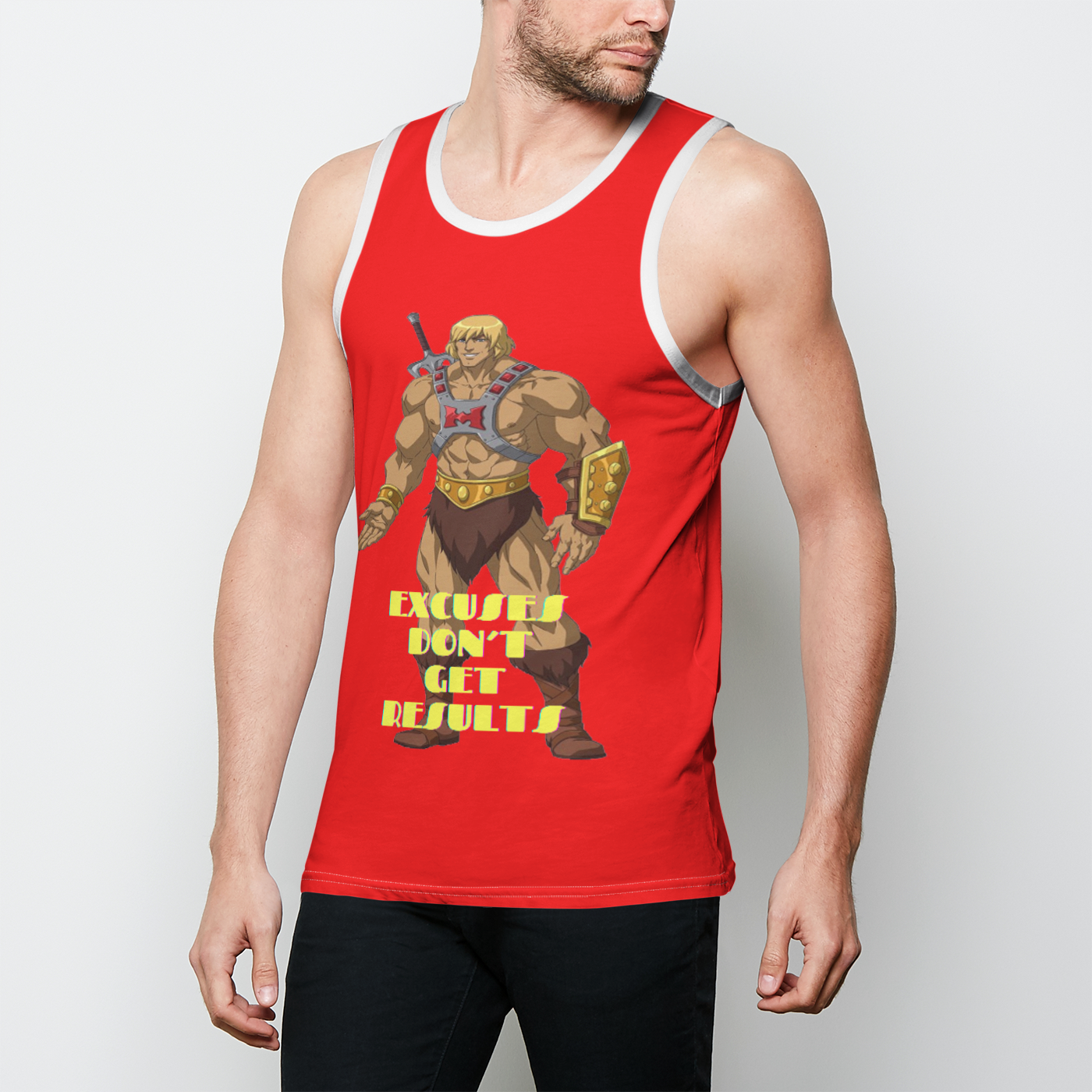 No Excuses Red Mens Tank Top