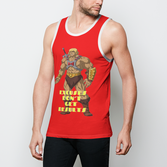 No Excuses Red Mens Tank Top