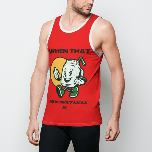 Pre Red Mens Binded Tank Top