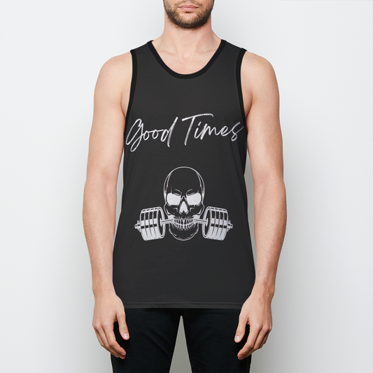 Good Times Black Mens Binded Tank Top