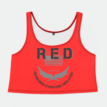 RED  Womens Crop Tank Top