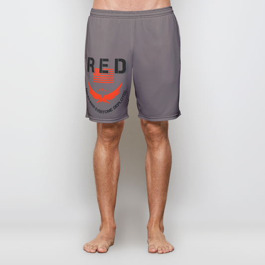 RED in gray Mens Athletic Short