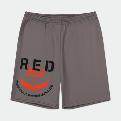 RED in gray Mens Athletic Short