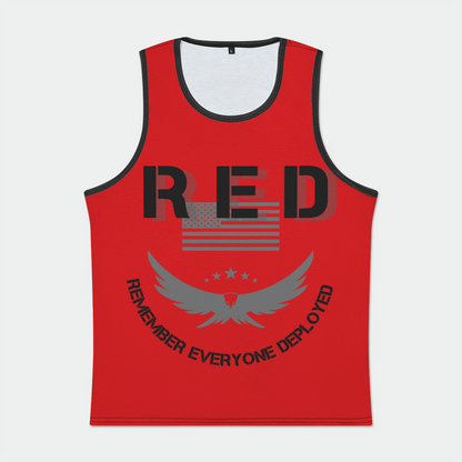 RED Gray Eagle Mens Binded Tank Top